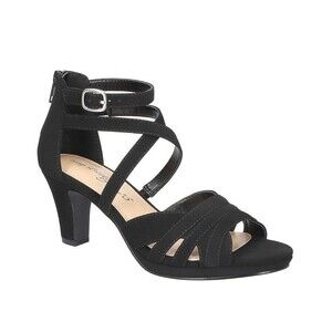 Easy Street Womens 9 W Black Lamy Crissa High Heel Sandals NIB KT5
